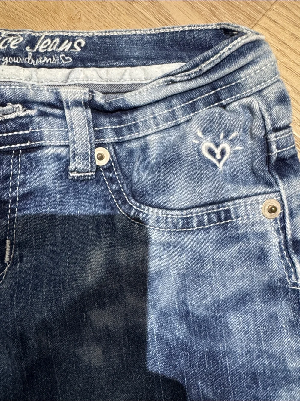 Bundle of 2 Justice Light and Dark Blue Kids Denim Shorts